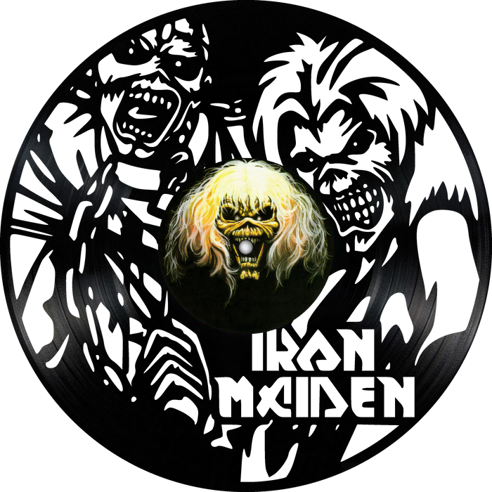 iron maiden Laser Cut Vinyl Record artist representation or vinyl clock