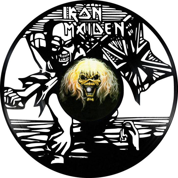 iron maiden Laser Cut Vinyl Record artist representation or vinyl clock
