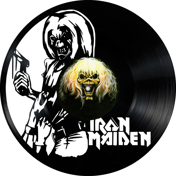 iron maiden Laser Cut Vinyl Record artist representation or vinyl clock