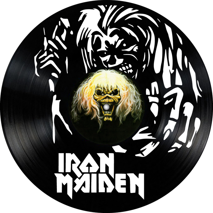 iron maiden Laser Cut Vinyl Record artist representation or vinyl clock