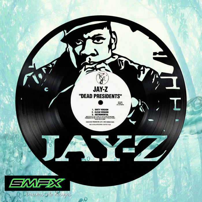 jay z Laser Cut Vinyl Record artist representation or vinyl clock