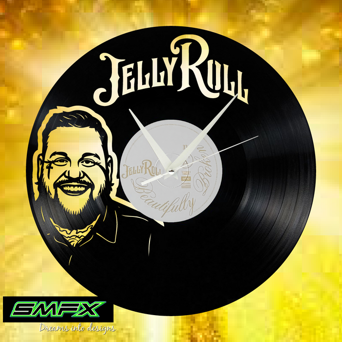 Jelly Roll Laser Cut Vinyl Record artist representation or vinyl clock