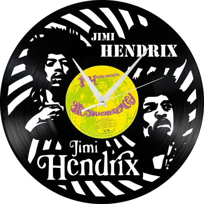jimi hendrix Laser Cut Vinyl Record artist representation or vinyl clock