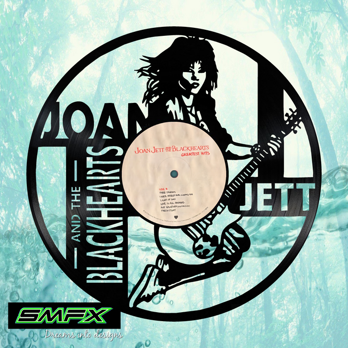 joan jett Laser Cut Vinyl Record artist representation or vinyl clock
