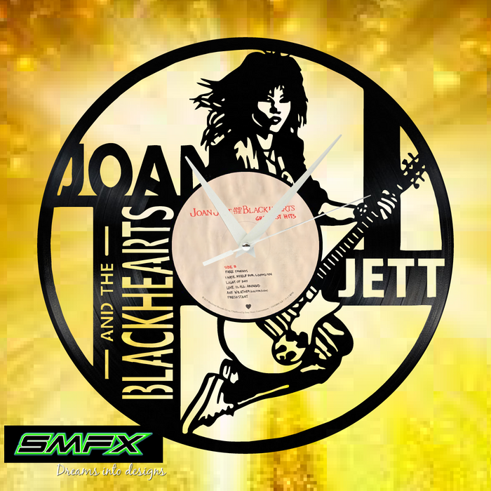 joan jett Laser Cut Vinyl Record artist representation or vinyl clock