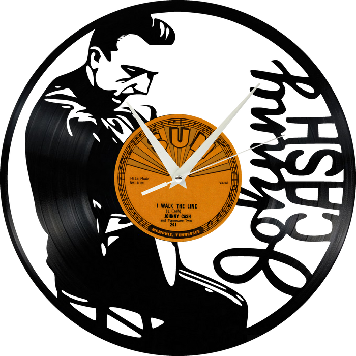 johnny cash Laser Cut Vinyl Record artist representation or vinyl clock