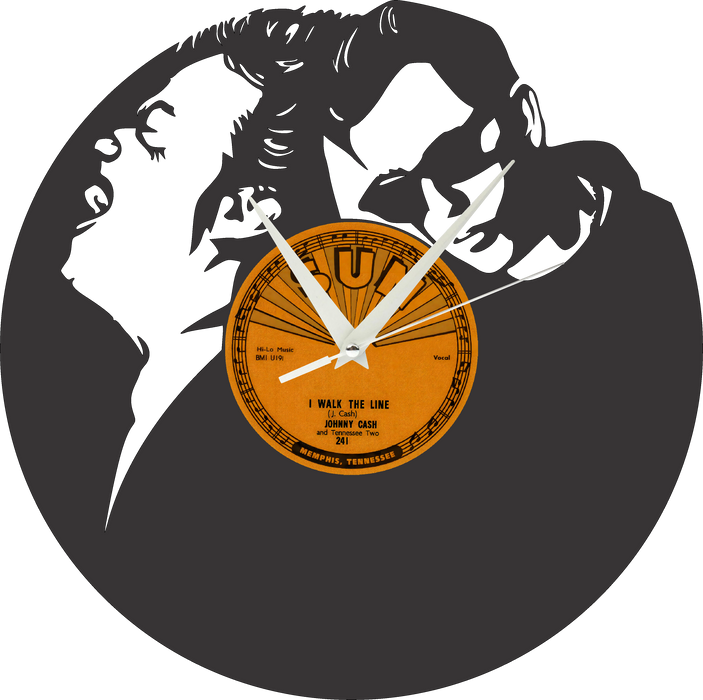 johnny cash Laser Cut Vinyl Record artist representation or vinyl clock