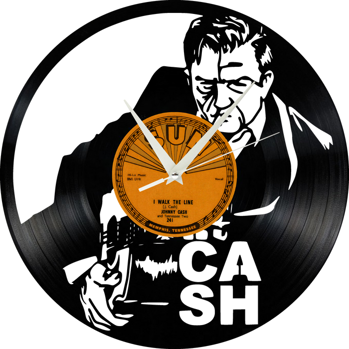johnny cash Laser Cut Vinyl Record artist representation or vinyl clock
