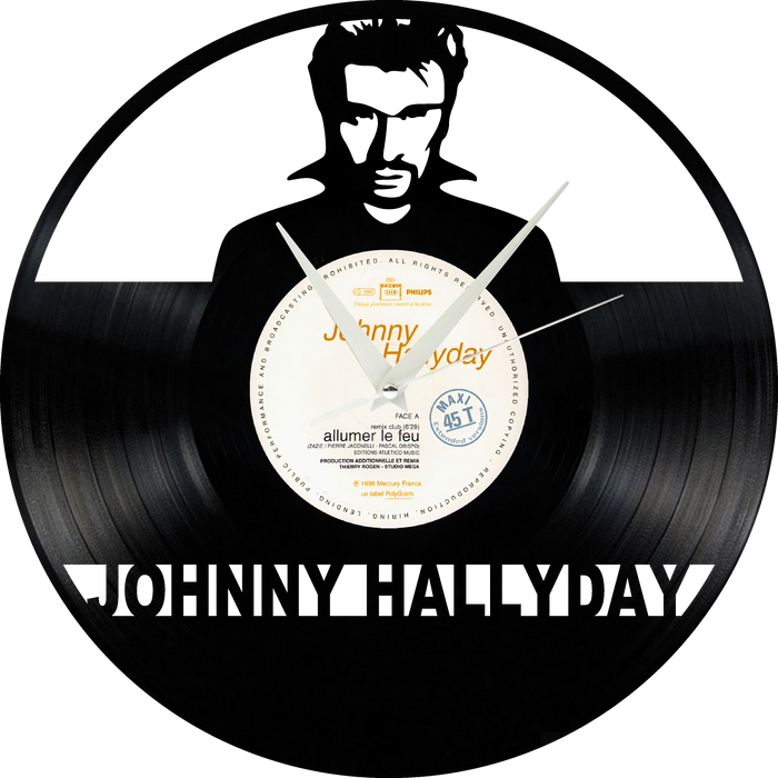 johnny hallyday Laser Cut Vinyl Record artist representation or vinyl clock