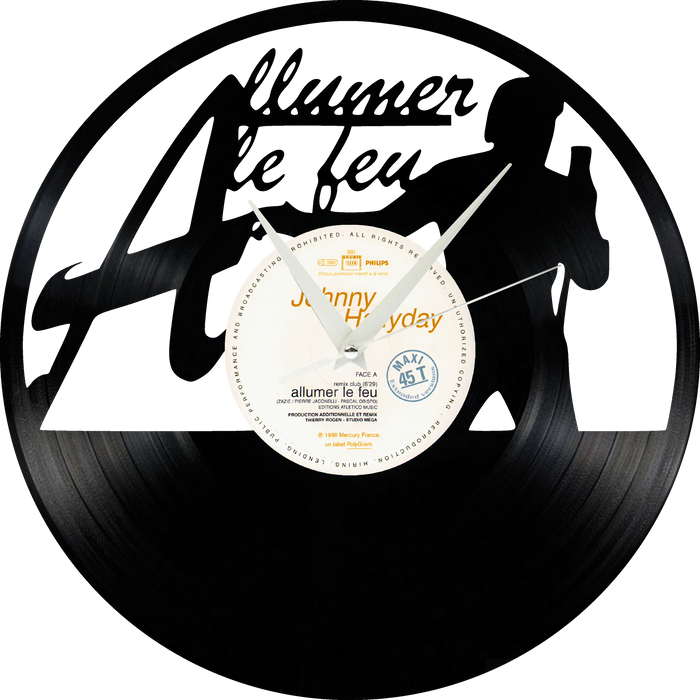 johnny hallyday Laser Cut Vinyl Record artist representation or vinyl clock