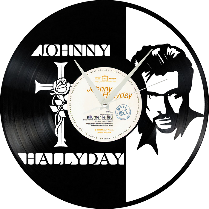 johnny hallyday Laser Cut Vinyl Record artist representation or vinyl clock
