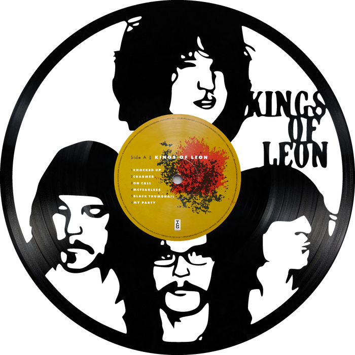 KINGS OF LEON Laser Cut Vinyl Record artist representation or vinyl clock