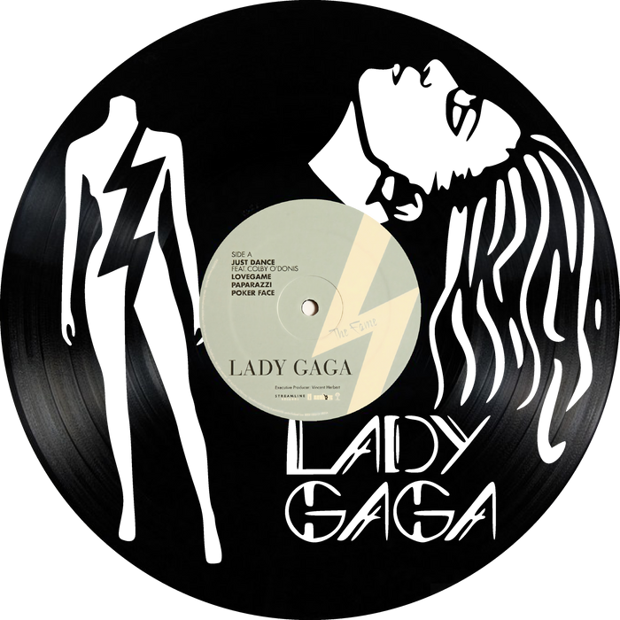 lady gaga Laser Cut Vinyl Record artist representation or vinyl clock