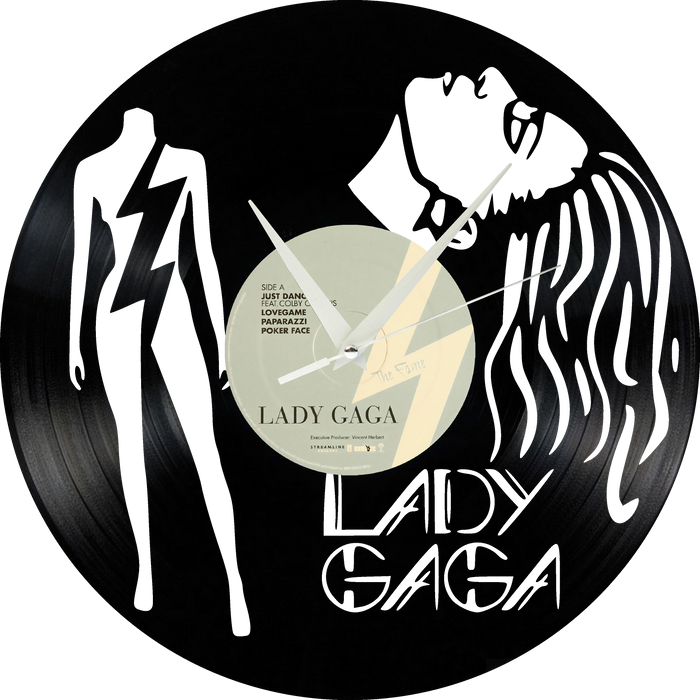 lady gaga Laser Cut Vinyl Record artist representation or vinyl clock