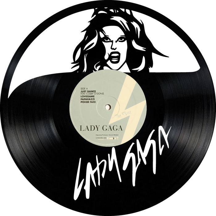 lady gaga Laser Cut Vinyl Record artist representation or vinyl clock