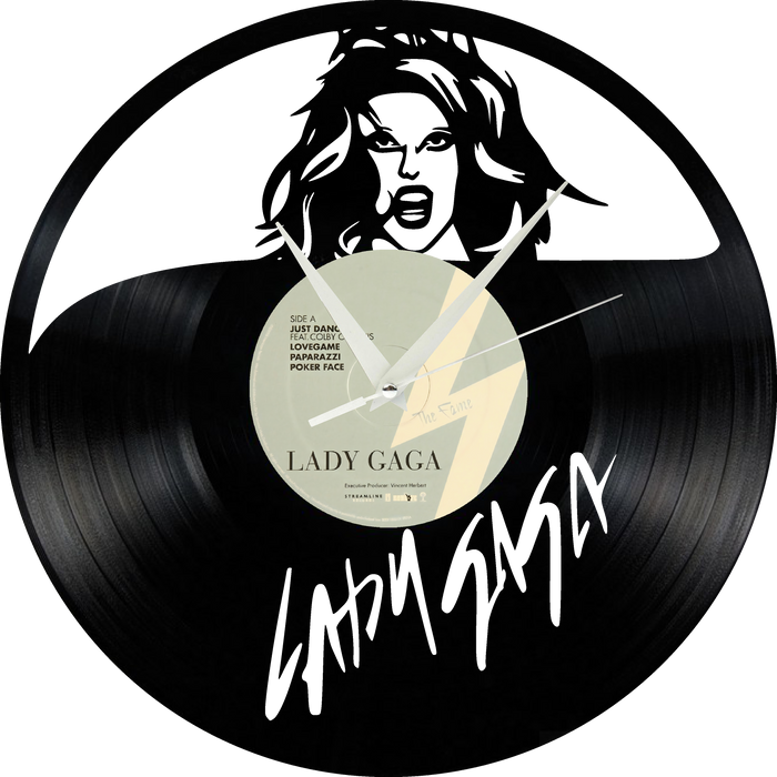 lady gaga Laser Cut Vinyl Record artist representation or vinyl clock