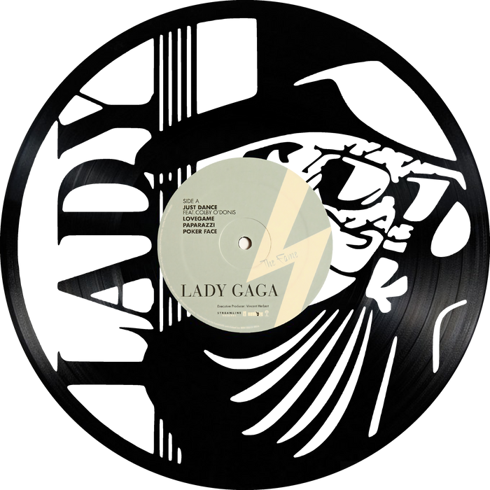 lady gaga Laser Cut Vinyl Record artist representation or vinyl clock