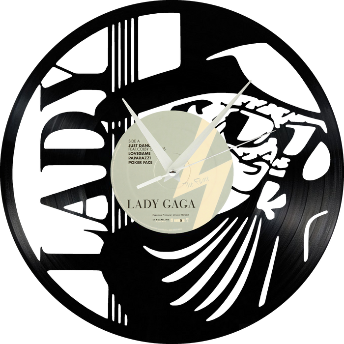 lady gaga Laser Cut Vinyl Record artist representation or vinyl clock