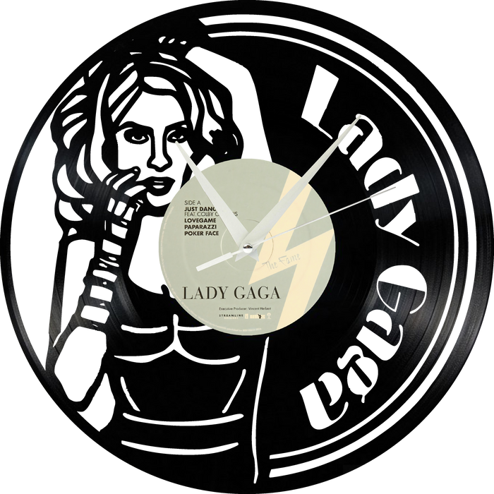 lady gaga Laser Cut Vinyl Record artist representation or vinyl clock