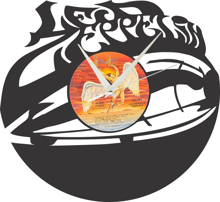 Led Zeppelin Laser Cut Vinyl Record artist representation or vinyl clock