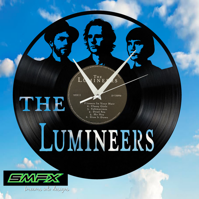 The Lumineers Laser Cut Vinyl Record artist representation or vinyl clock