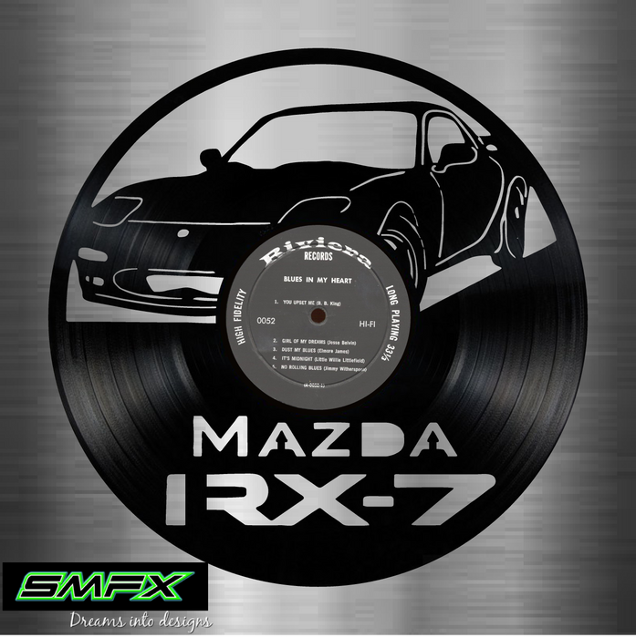 mazda rx 7 Laser Cut Vinyl Record artist representation or vinyl clock (Copy) (Copy)