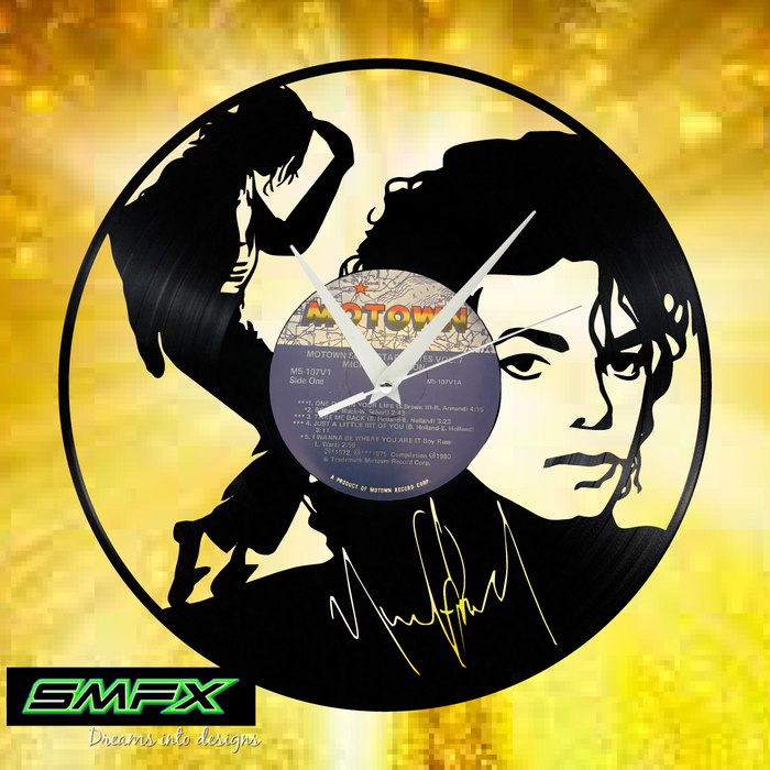 Michael Jackson Laser Cut Vinyl Record artist representation or vinyl clock