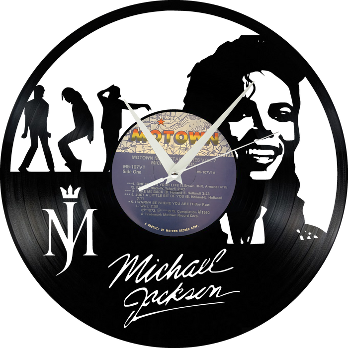 Michael Jackson Laser Cut Vinyl Record artist representation or vinyl clock