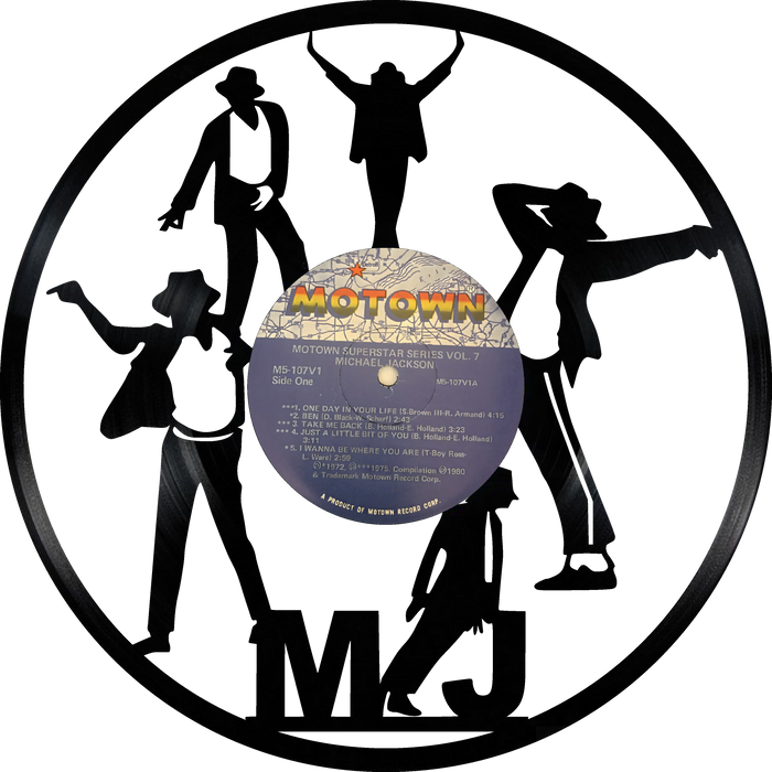 Michael Jackson Laser Cut Vinyl Record artist representation or vinyl clock