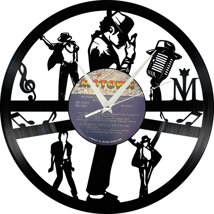 Michael Jackson Laser Cut Vinyl Record artist representation or vinyl clock