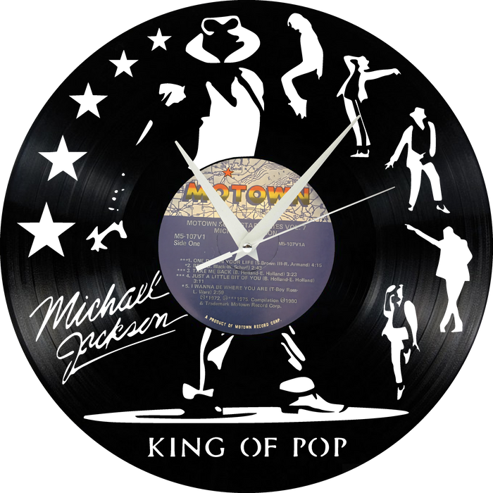 Michael Jackson Laser Cut Vinyl Record artist representation or vinyl clock