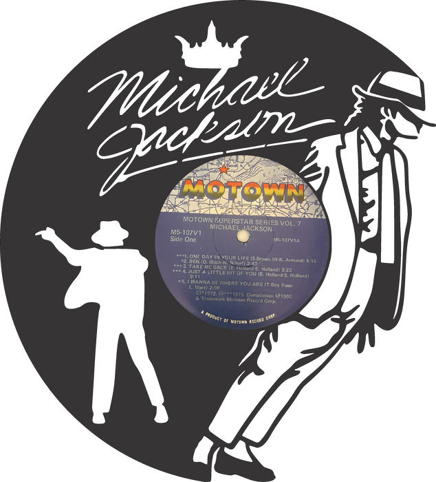 Michael Jackson Laser Cut Vinyl Record artist representation or vinyl clock