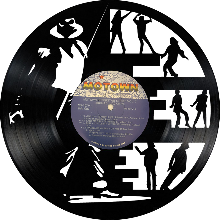 Michael Jackson Laser Cut Vinyl Record artist representation or vinyl clock