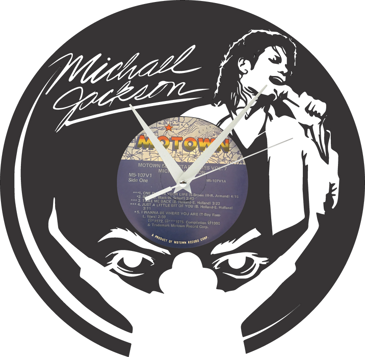 Michael Jackson Laser Cut Vinyl Record artist representation or vinyl clock