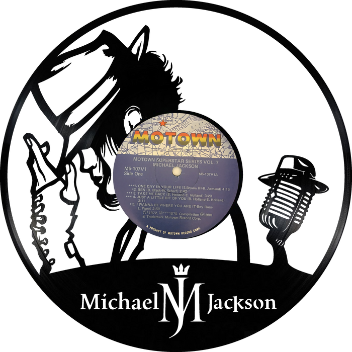 Michael Jackson Laser Cut Vinyl Record artist representation or vinyl clock