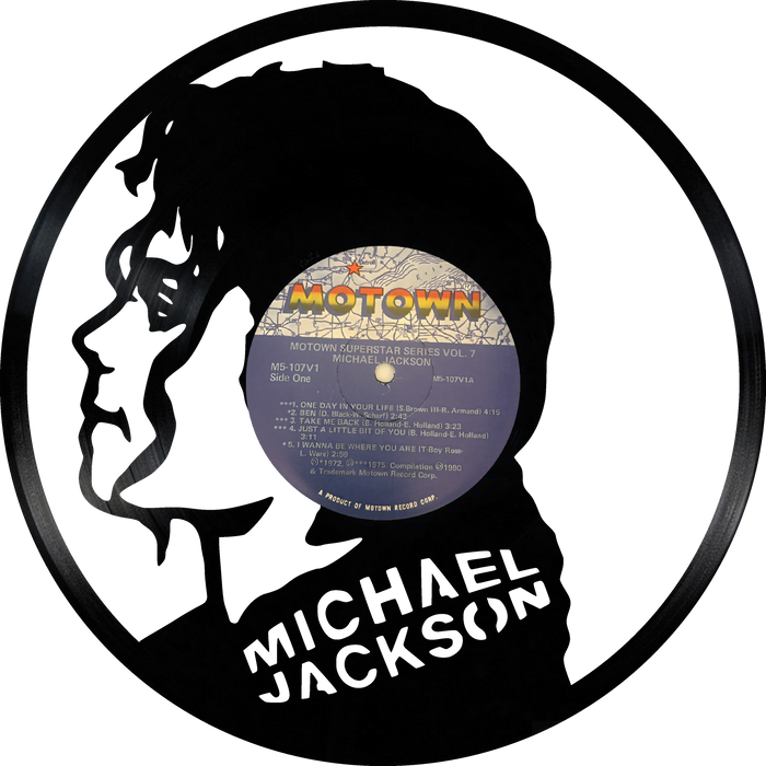 Michael Jackson Laser Cut Vinyl Record artist representation or vinyl clock