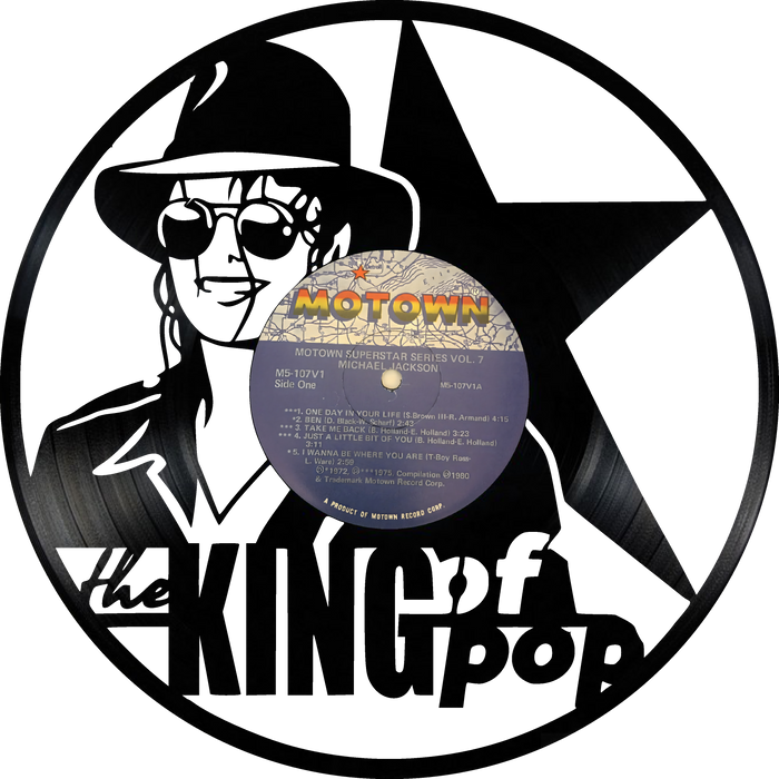 Michael Jackson Laser Cut Vinyl Record artist representation or vinyl clock
