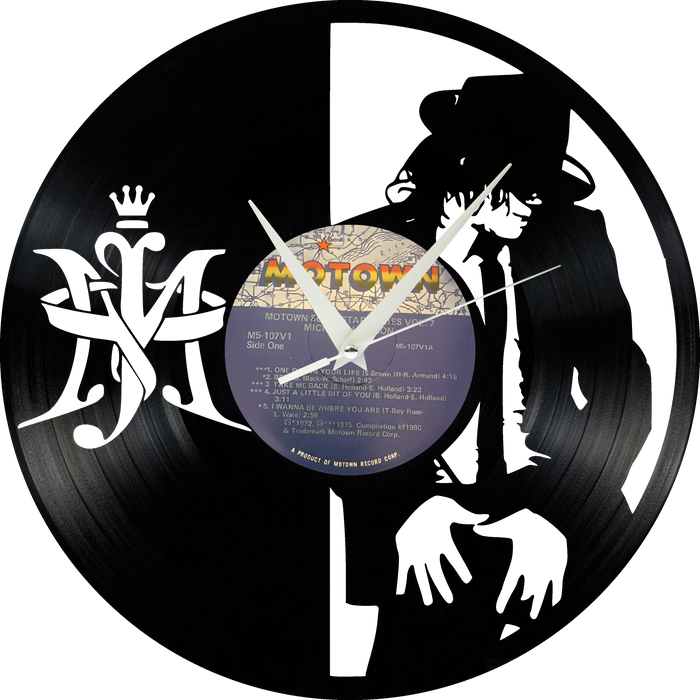 Michael Jackson Laser Cut Vinyl Record artist representation or vinyl clock