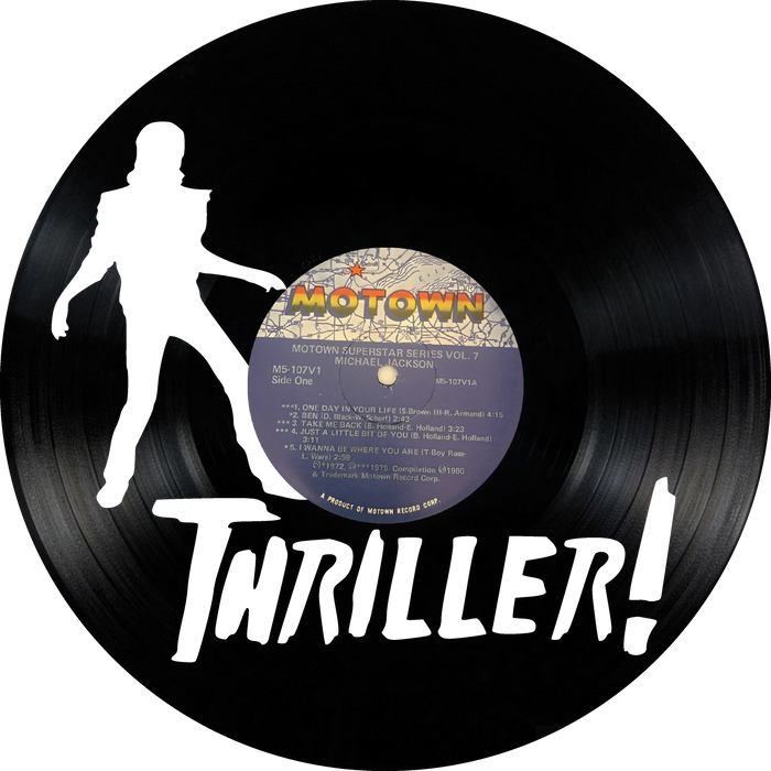 Michael Jackson Laser Cut Vinyl Record artist representation or vinyl clock