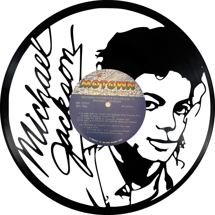 Michael Jackson Laser Cut Vinyl Record artist representation or vinyl clock