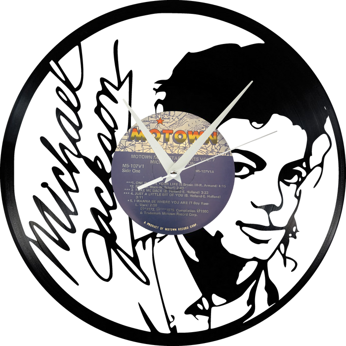 Michael Jackson Laser Cut Vinyl Record artist representation or vinyl clock