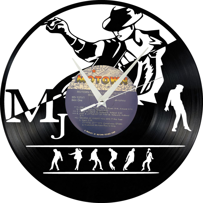 Michael Jackson Laser Cut Vinyl Record artist representation or vinyl clock