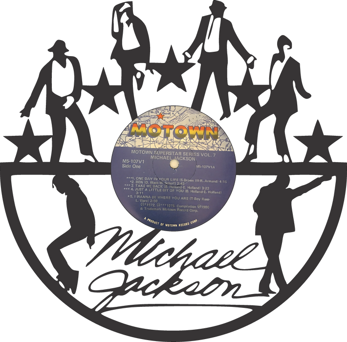 Michael Jackson Laser Cut Vinyl Record artist representation or vinyl clock