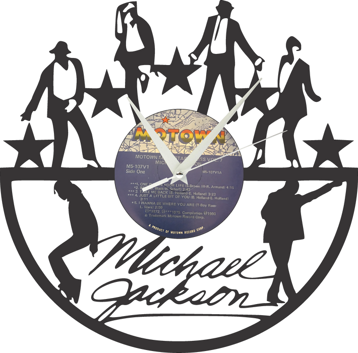 Michael Jackson Laser Cut Vinyl Record artist representation or vinyl clock