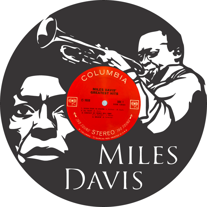 miles davis Laser Cut Vinyl Record artist representation or vinyl clock