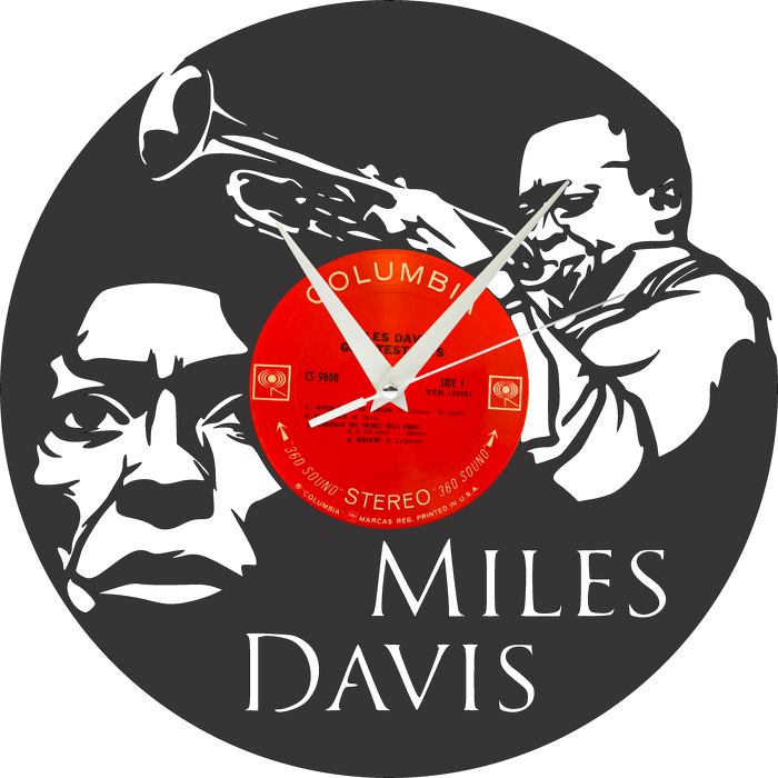 miles davis Laser Cut Vinyl Record artist representation or vinyl clock