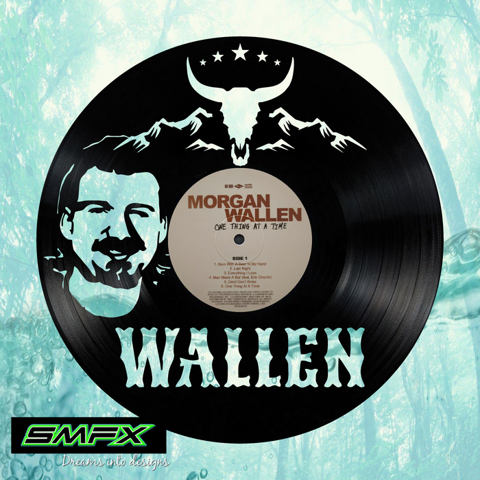 Morgan Wallen Laser Cut Vinyl Record artist representation or vinyl clock (Copy)