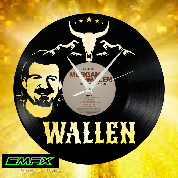 Morgan Wallen Laser Cut Vinyl Record artist representation or vinyl clock (Copy)