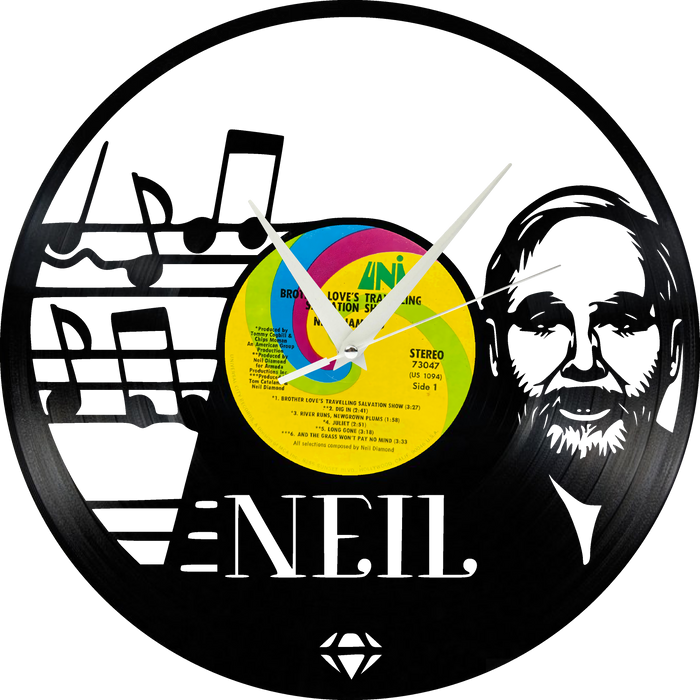 neil diamond Laser Cut Vinyl Record artist representation or vinyl clock