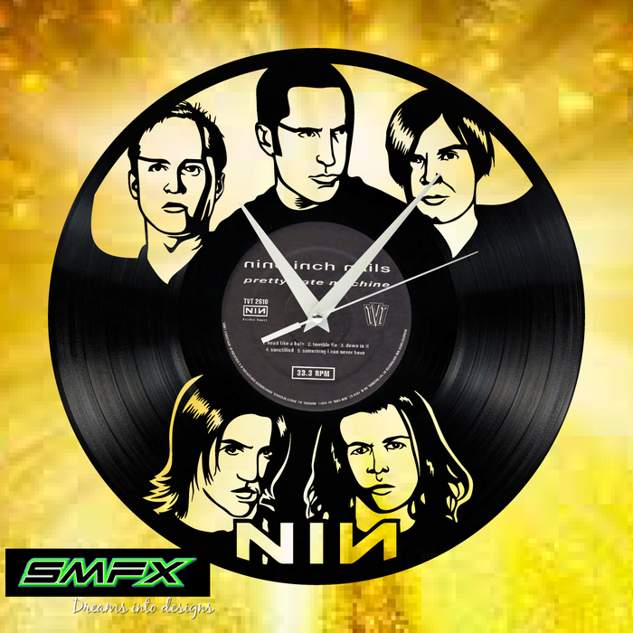 nine inch nails Laser Cut Vinyl Record artist representation or vinyl clock